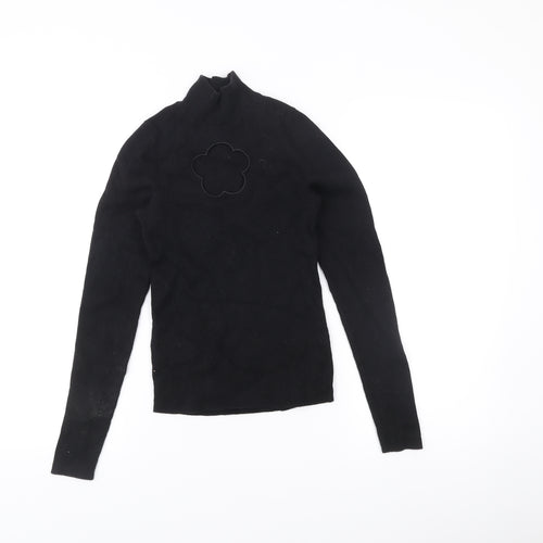 & Other Stories Womens Black XS Mock Neck Slim Fit Wool Blend Jumper