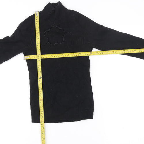 & Other Stories Womens Black XS Mock Neck Slim Fit Wool Blend Jumper