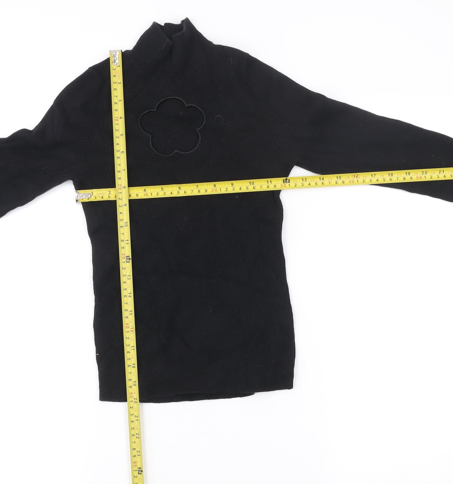 & Other Stories Womens Black XS Mock Neck Slim Fit Wool Blend Jumper