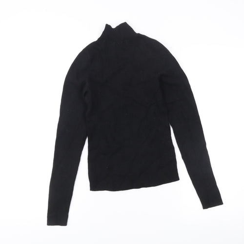 & Other Stories Womens Black XS Mock Neck Slim Fit Wool Blend Jumper