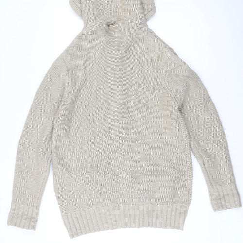 Cotton Traders Men’s Beige Knit Hooded Full Zip Jacket Size L 42in