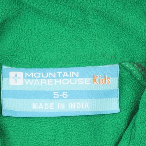 Mountain Warehouse Boys Green Fleece Sweatshirt 5-6Y 1/4 Zip Outdoor Top