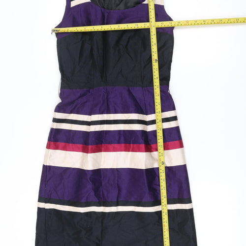 H&M Women’s Sleeveless Striped Sheath Dress Size 6 Multi Knee Length
