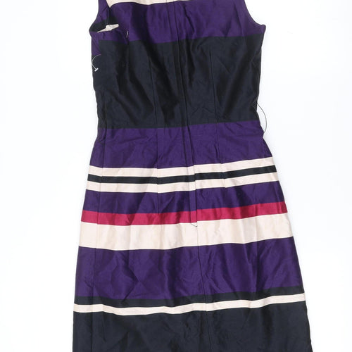 H&M Women’s Sleeveless Striped Sheath Dress Size 6 Multi Knee Length