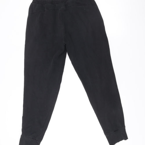 Puma Men’s Black Jogger Trousers S Regular Fit Fleece Activewear