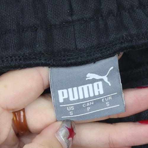 Puma Men’s Black Jogger Trousers S Regular Fit Fleece Activewear