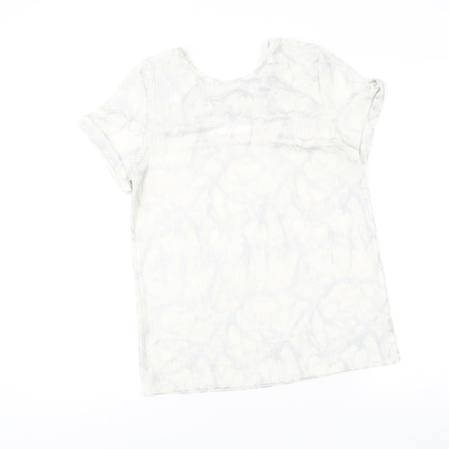 Klass Women’s Ivory Short Sleeve Scoop Neck Bow Blouse M