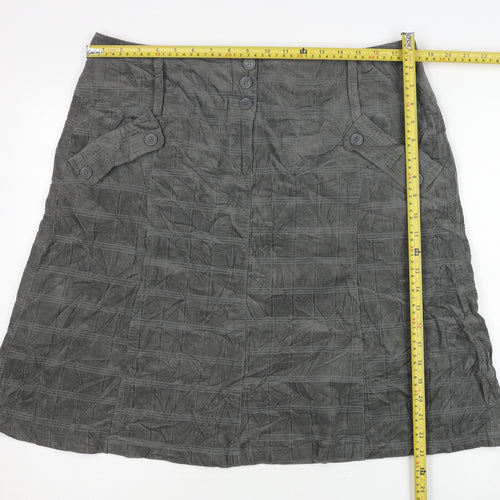 EDEIS Women’s Grey A-Line Cotton Knee Length Skirt UK 18