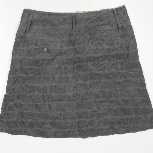 EDEIS Women’s Grey A-Line Cotton Knee Length Skirt UK 18