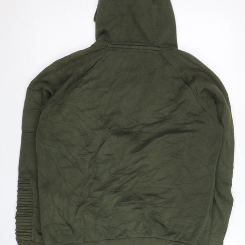 Genetic Apparel Men’s Green Full Zip Hoodie L Quilted Zip Pockets