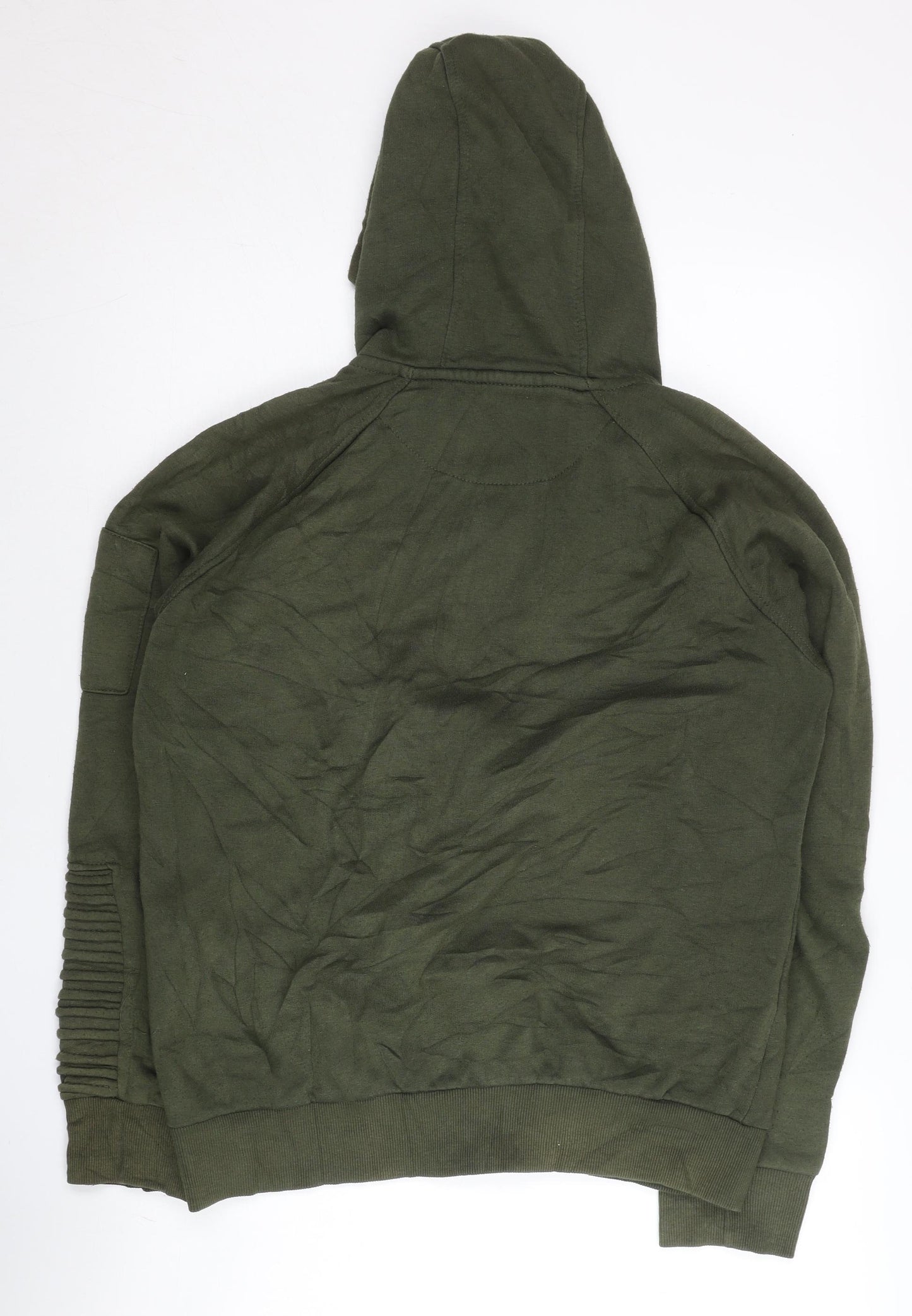 Genetic Apparel Men’s Green Full Zip Hoodie L Quilted Zip Pockets