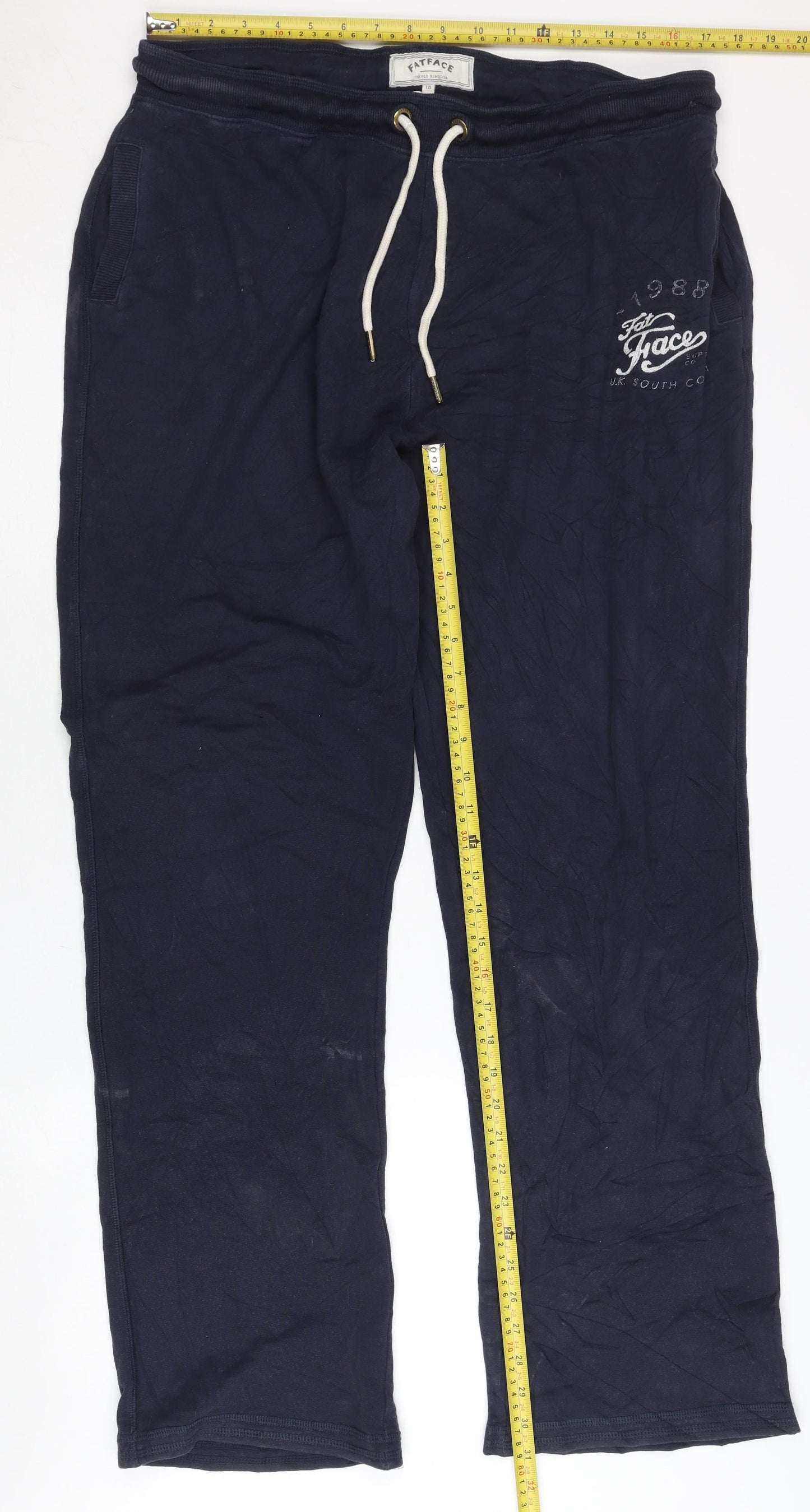 Fatface Womens Blue Size 18 Sweatpants Trousers Cotton Blend