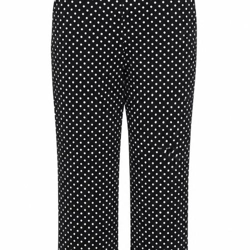 Zara Womens Black White Polka Dot Slim High Rise Trousers Size 12