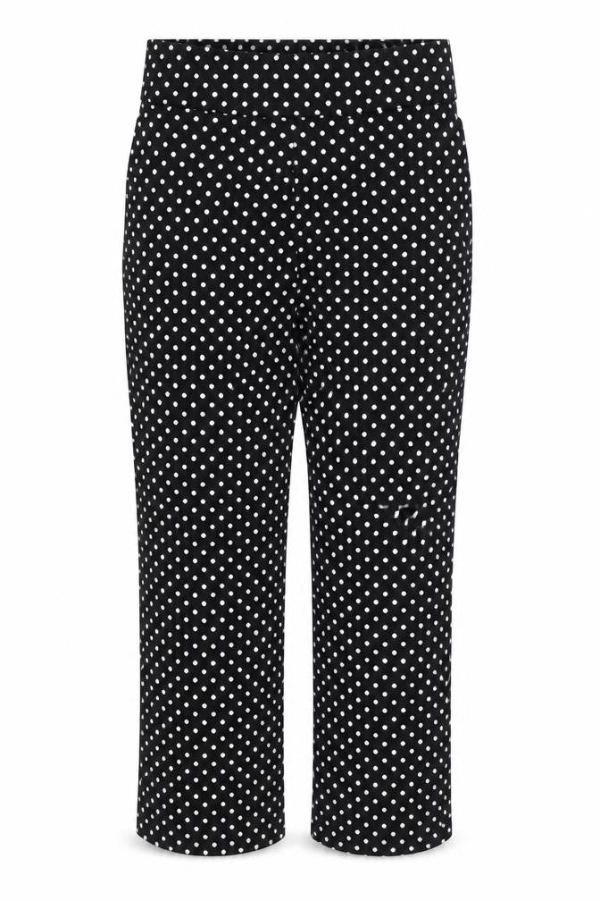 Zara Womens Black White Polka Dot Slim High Rise Trousers Size 12