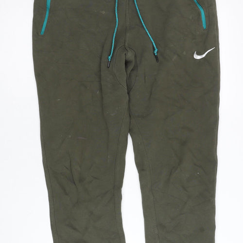 Nike Men’s Green Jogger Trousers L Sportswear Cotton Blend