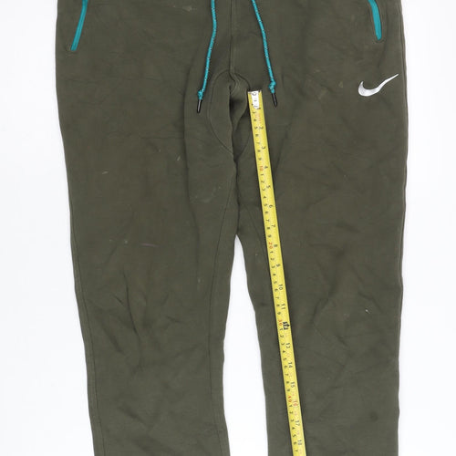 Nike Men’s Green Jogger Trousers L Sportswear Cotton Blend