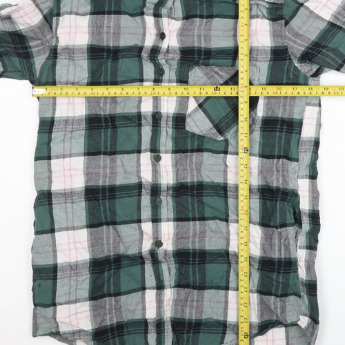 Topshop Women’s Multicoloured Plaid Cotton Button-Up Shirt UK 8