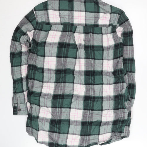 Topshop Women’s Multicoloured Plaid Cotton Button-Up Shirt UK 8