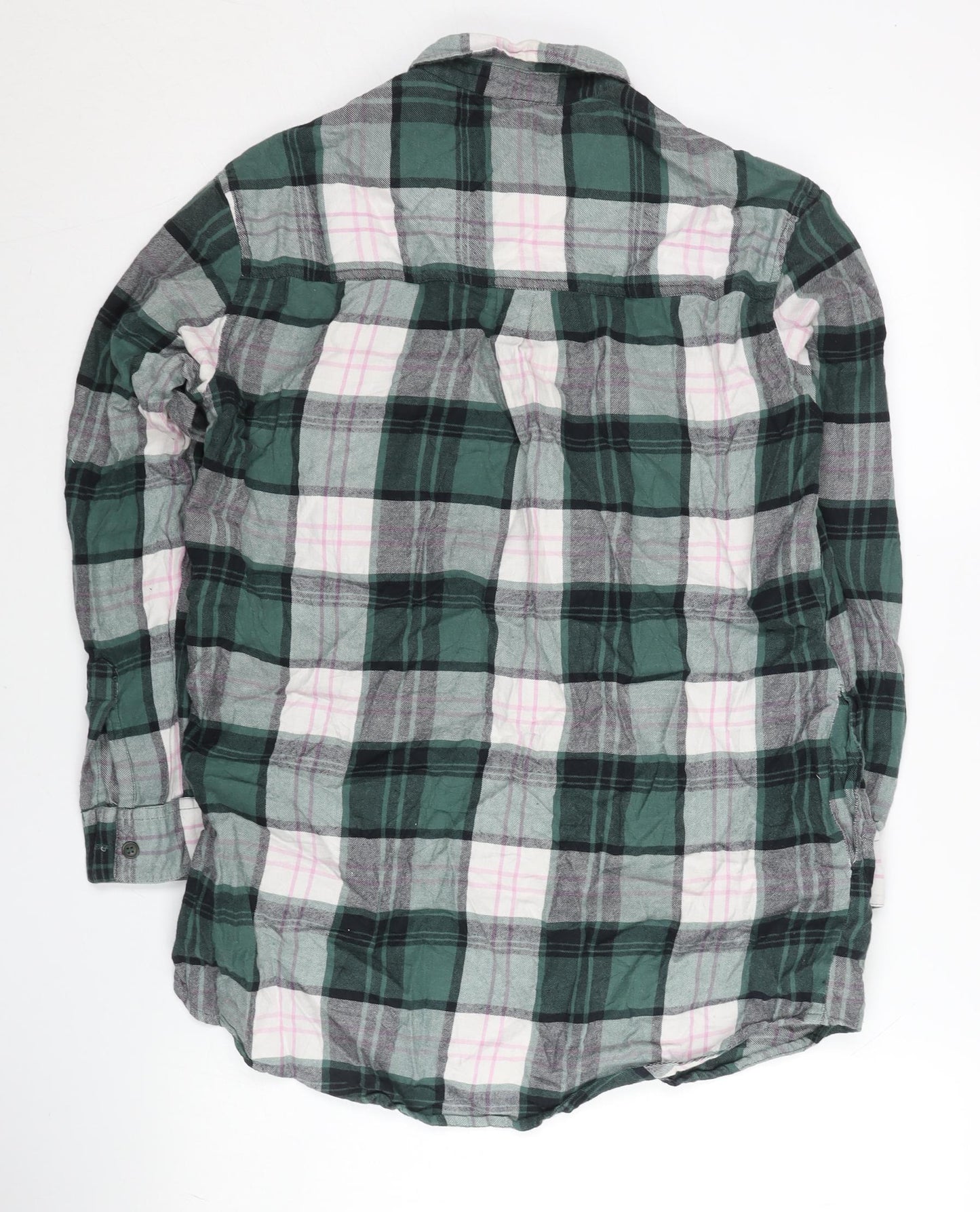 Topshop Women’s Multicoloured Plaid Cotton Button-Up Shirt UK 8