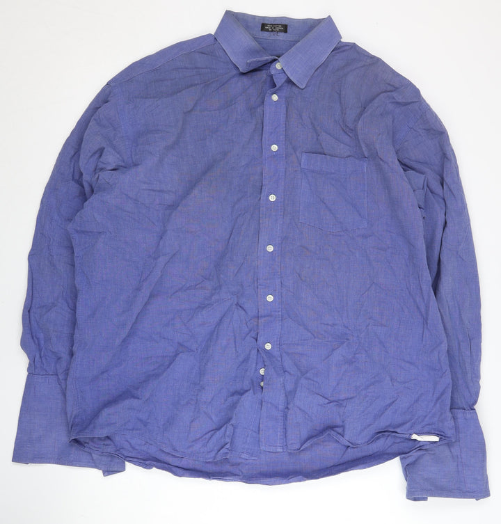 Joseph & Feiss Men’s Blue 18/46cm Point Collar Cotton Dress Shirt