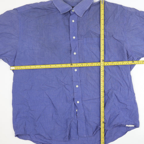Joseph & Feiss Men’s Blue 18/46cm Point Collar Cotton Dress Shirt
