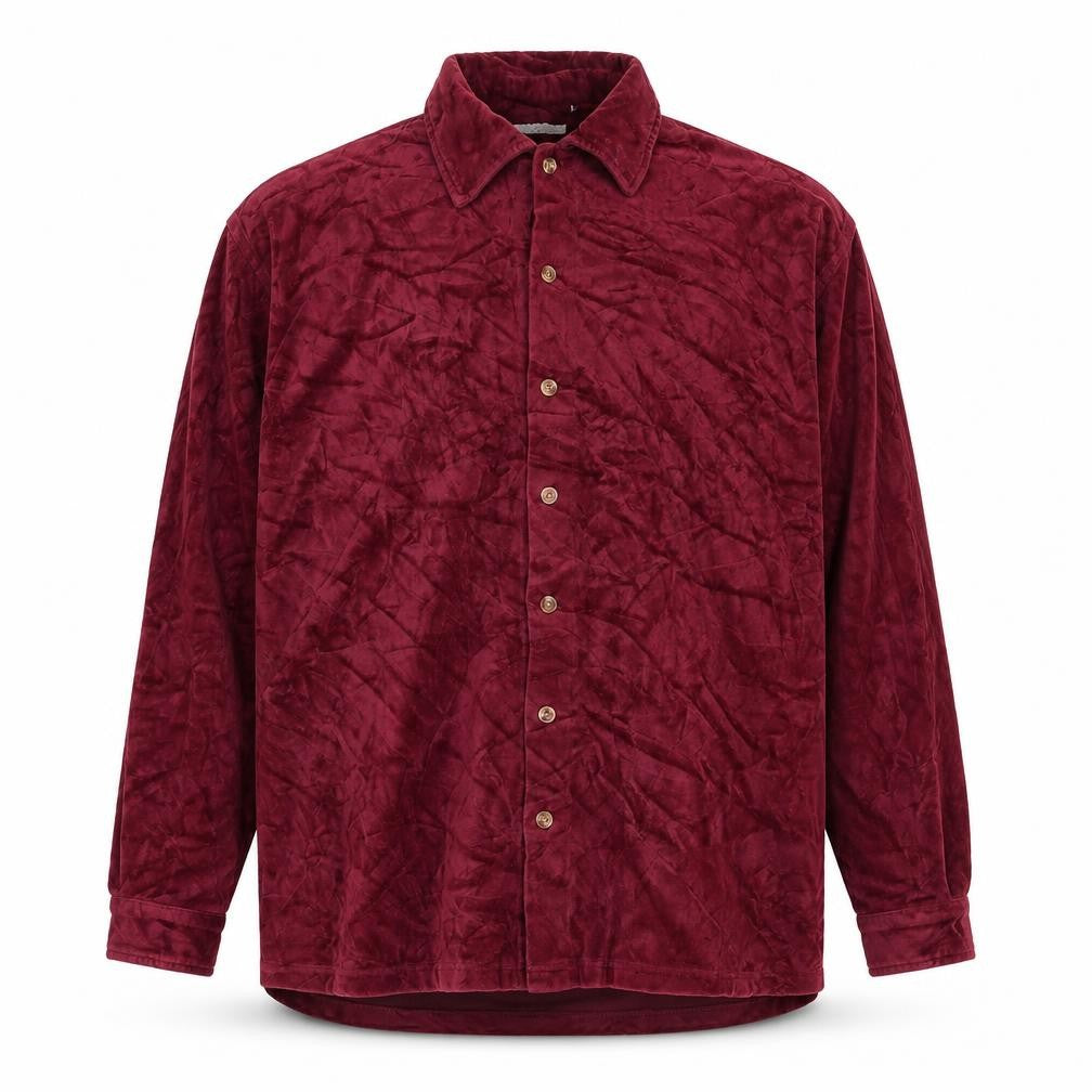 King Size Men's 2XL Red Short Sleeve Button-Up Shirt Cotton Blend