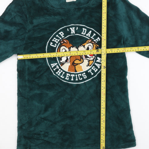 Disney Womens Green 2XS Chip 'n' Dale Fleece T-Shirt Nightshirt