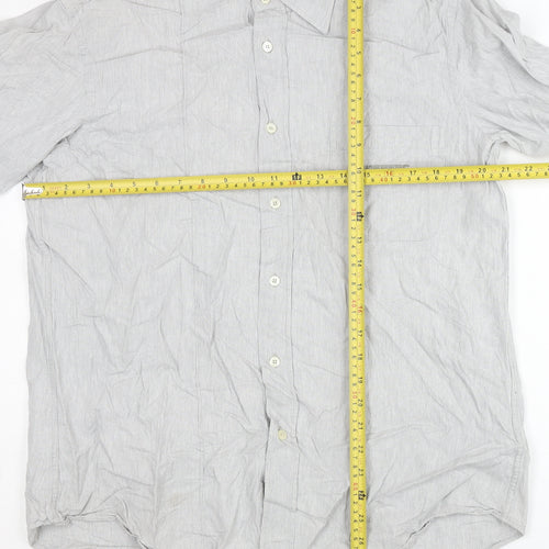 Iceberg Jeans Men’s Grey Cotton Long Sleeve Button-Up Shirt L