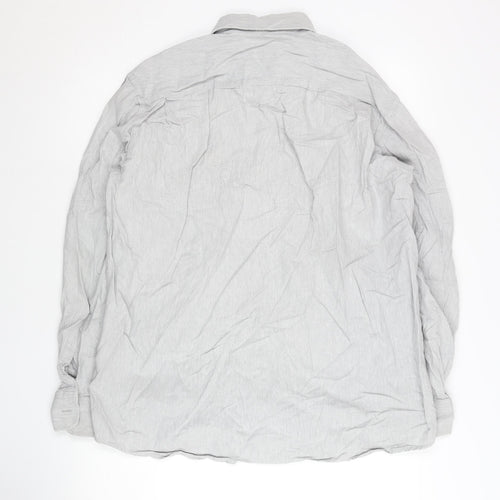 Iceberg Jeans Men’s Grey Cotton Long Sleeve Button-Up Shirt L