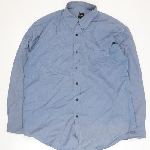 Haywire Men’s Blue Check Cotton Button-Up Shirt L Long Sleeve