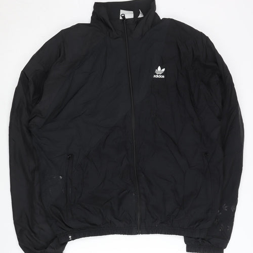 Adidas Men’s Black Track Jacket S Regular Fit Full Zip Sportswear