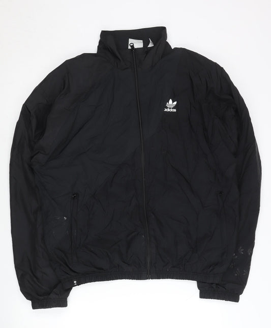 Adidas Men’s Black Track Jacket S Regular Fit Full Zip Sportswear