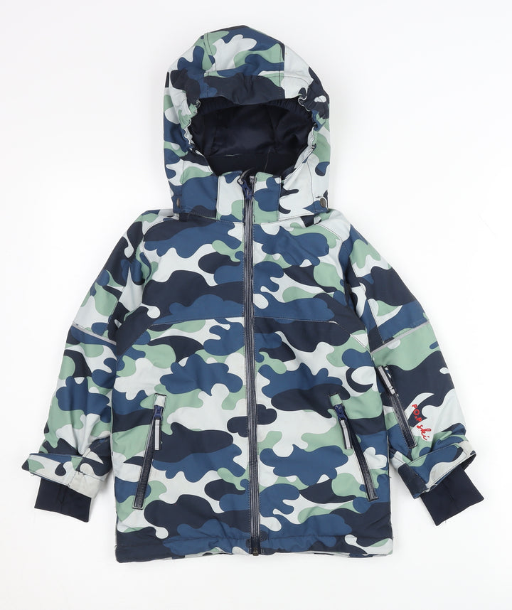 Polarn O. Pyret Boys Multicoloured Camouflage Ski Jacket 3-4 Years Hooded Winter Coat