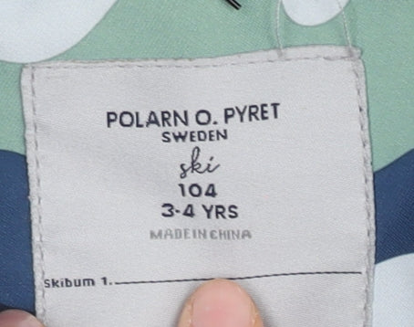 Polarn O. Pyret Boys Multicoloured Camouflage Ski Jacket 3-4 Years Hooded Winter Coat
