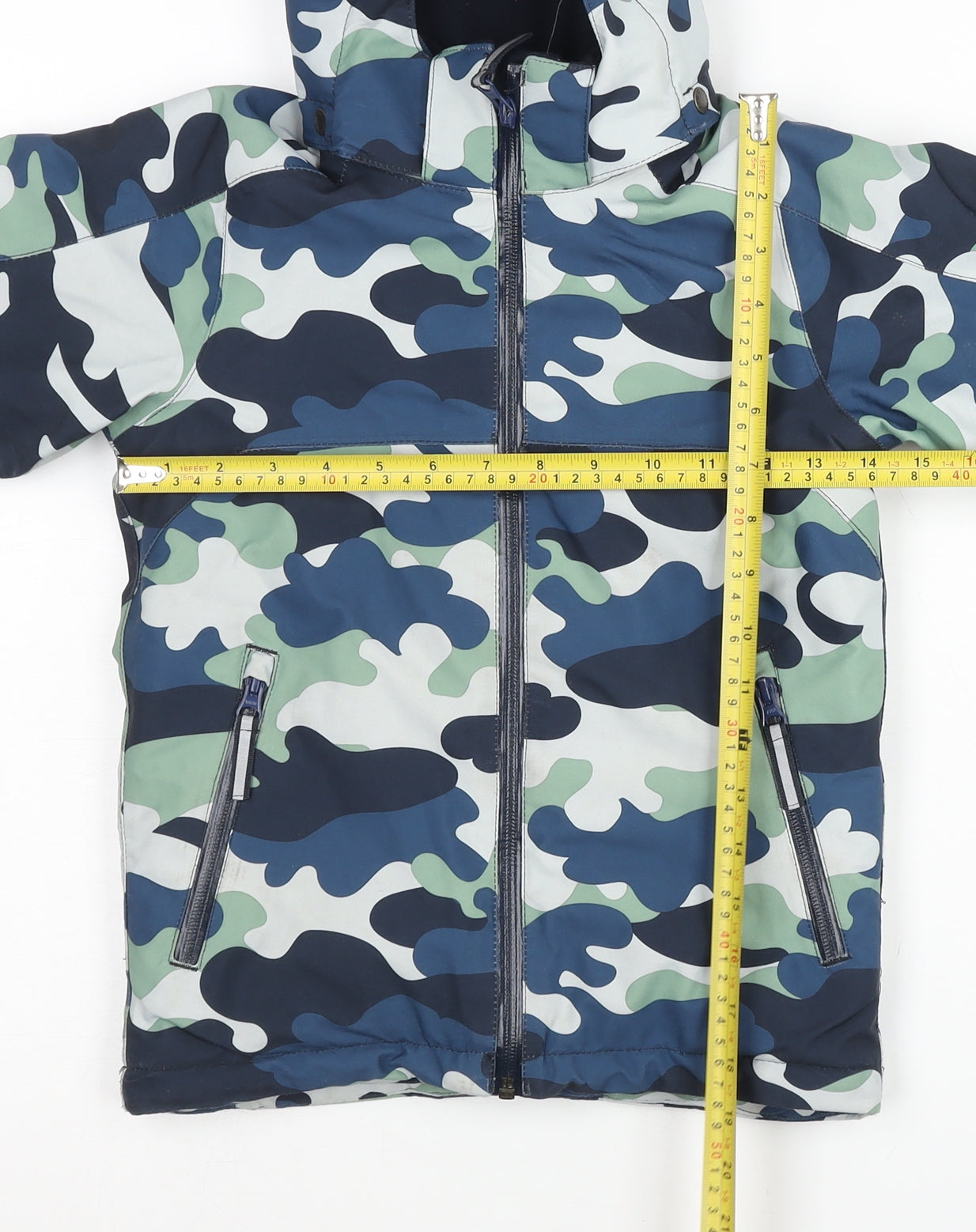 Polarn O. Pyret Boys Multicoloured Camouflage Ski Jacket 3-4 Years Hooded Winter Coat