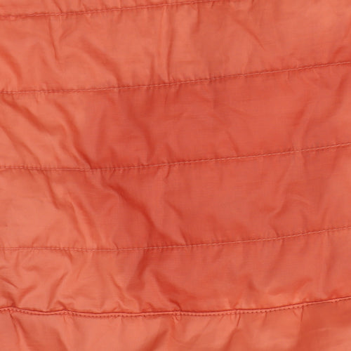 Decathlon Boys Orange Hooded Puffer Jacket 14 Years Full Zip Outdoor Coat