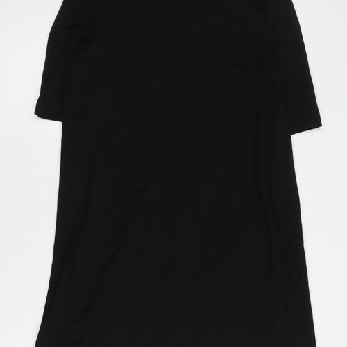 H&M Women’s Black Shift Dress Size 8 Short Sleeve Round Neck