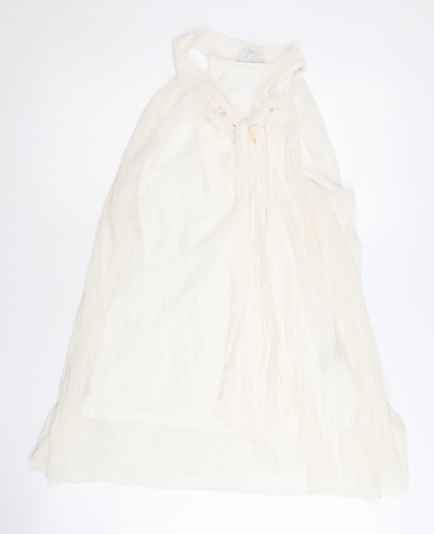 Next Women’s Ivory Halter Neck Chiffon Bow Blouse Size 12