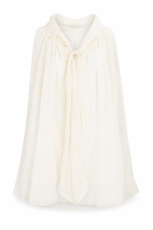 Front view of Next Women’s Ivory Halter Neck Chiffon Bow Blouse, size UK 12
