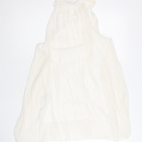 Next Women’s Ivory Halter Neck Chiffon Bow Blouse Size 12