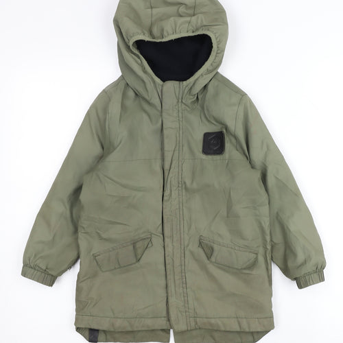 Quiksilver Boys Green Parka Coat Hooded 5 Years Polyester Winter Jacket