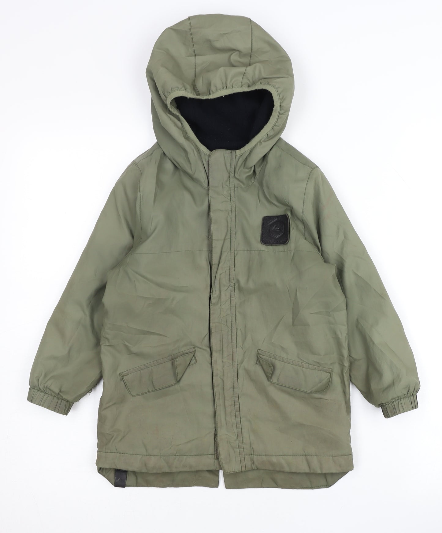 Quiksilver Boys Green Parka Coat Hooded 5 Years Polyester Winter Jacket