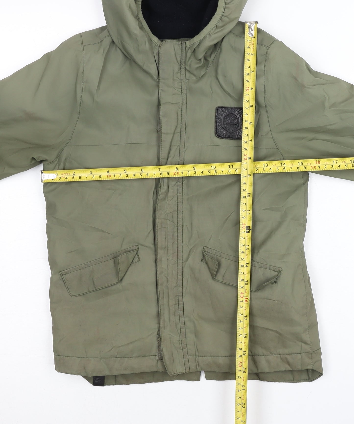 Quiksilver Boys Green Parka Coat Hooded 5 Years Polyester Winter Jacket