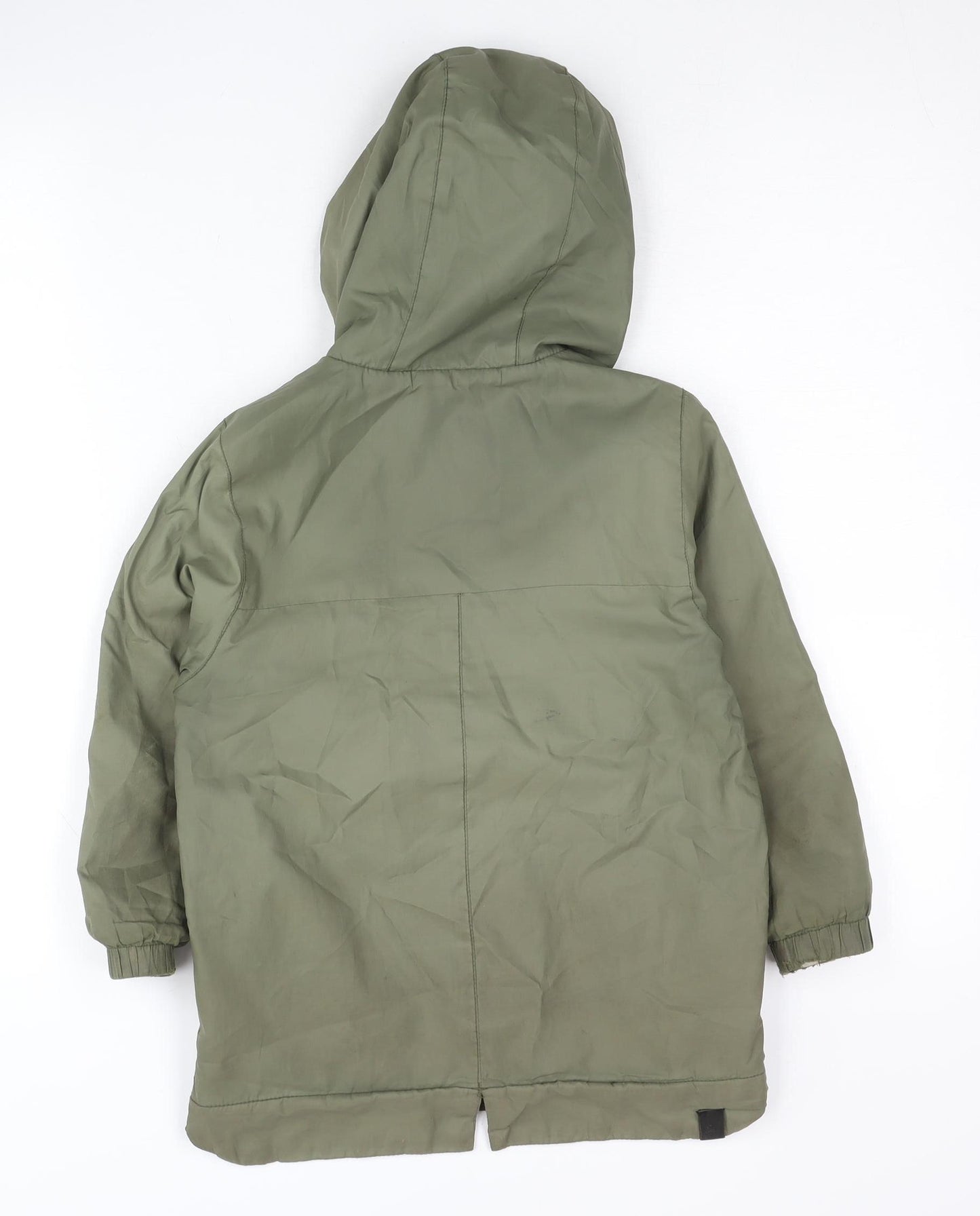 Quiksilver Boys Green Parka Coat Hooded 5 Years Polyester Winter Jacket