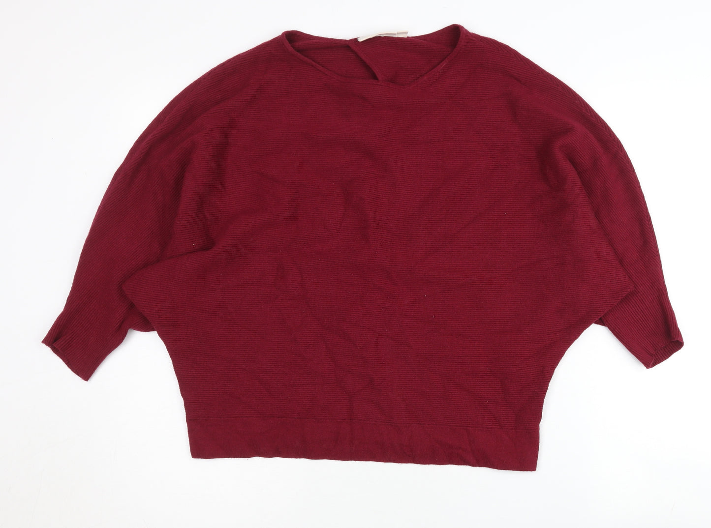 JoJo Maman Bébé Women’s Red Knit Crew Neck Cardigan Jumper M
