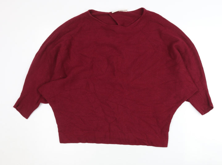 JoJo Maman Bébé Women’s Red Knit Crew Neck Cardigan Jumper M