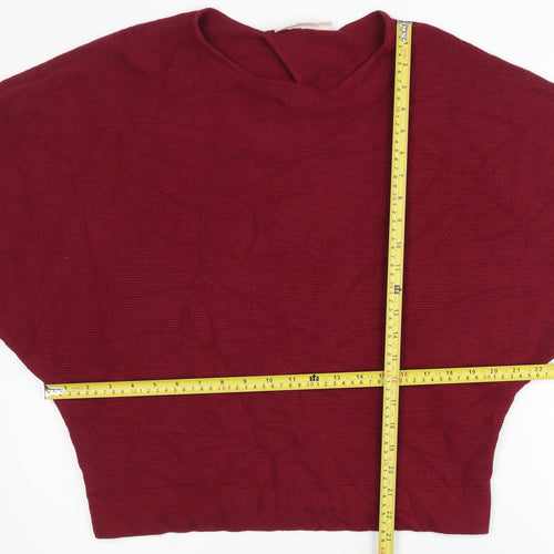JoJo Maman Bébé Women’s Red Knit Crew Neck Cardigan Jumper M