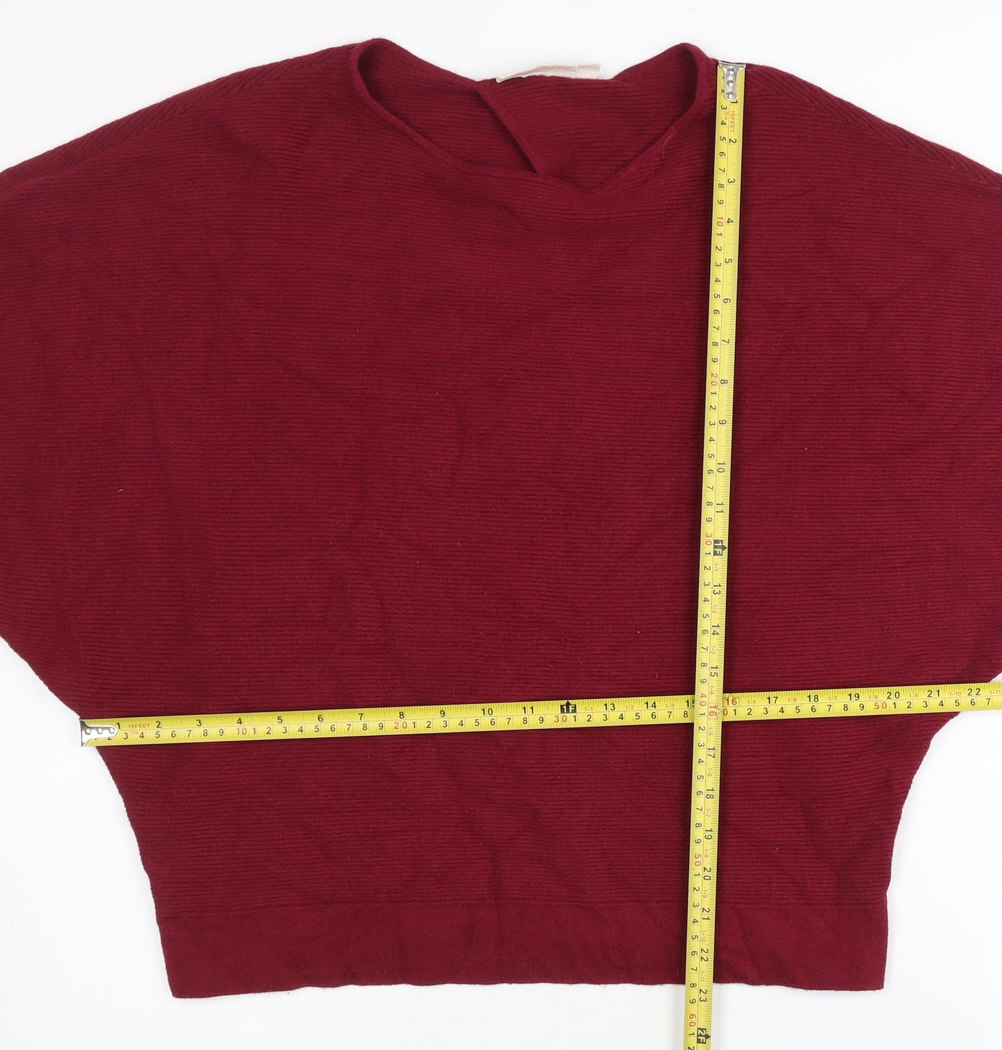 JoJo Maman Bébé Women’s Red Knit Crew Neck Cardigan Jumper M