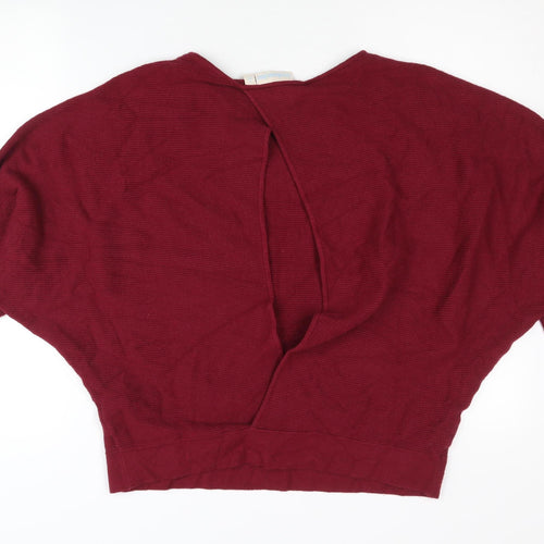 JoJo Maman Bébé Women’s Red Knit Crew Neck Cardigan Jumper M