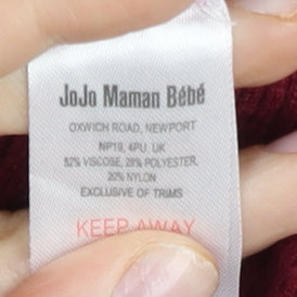 JoJo Maman Bébé Women’s Red Knit Crew Neck Cardigan Jumper M